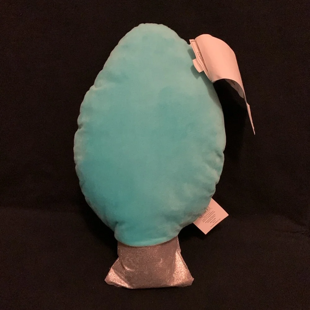Blue Christmas Lights Lightbulb shaped accent pillow NWT
